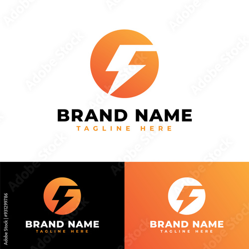 Letter G blitz lightning hunter electric logo symbol icon flat stock vector design