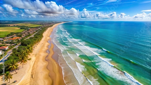 Aerial view of Porto das Dunas beach in Fortaleza, Cear?, Brazil , Porto das Dunas, Fortaleza, Cear?, Brazil, beach photo