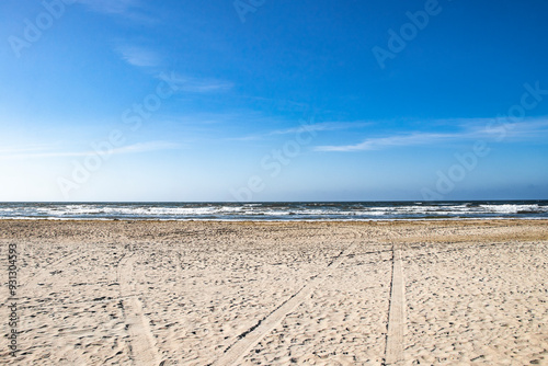 the beautiful navigable beach on the North Sea in Rømø Denmark