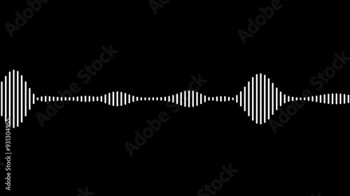 White Sound Wave Animation on Black Background, Audio Visualizer photo