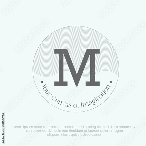 Hand drawn flat design M logo
