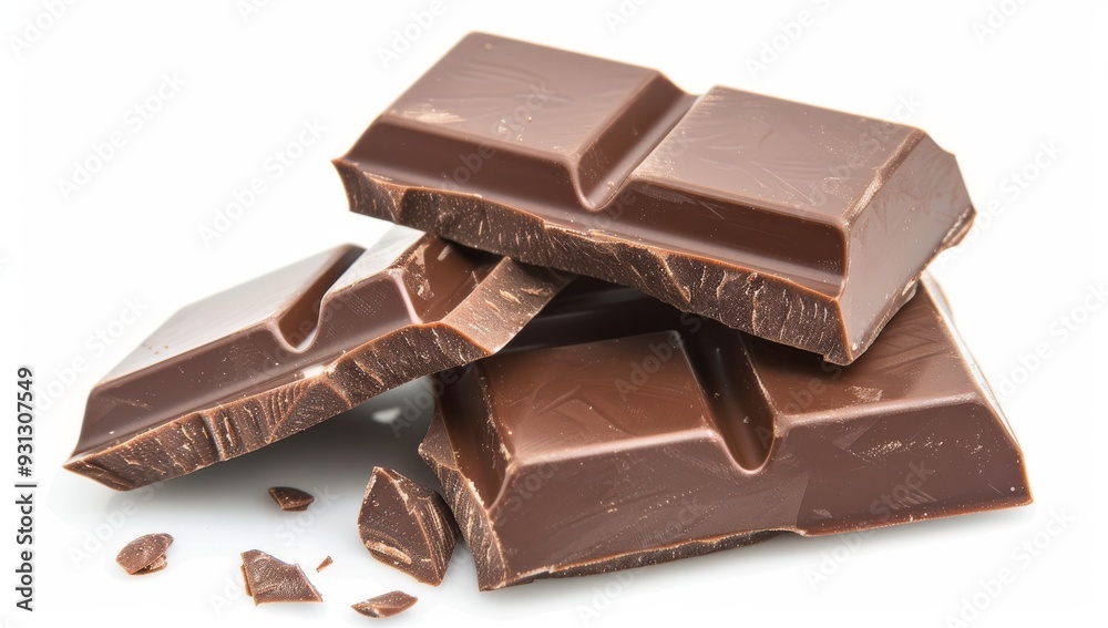 Close-up of chocolate bar with cross section showing milk and single frosted caramel center, isolated on white background, PNG file transparent background Close-up of chocolate bar with cross section showing milk and single frosted caramel center, isolated on white background, PNG file transparent background