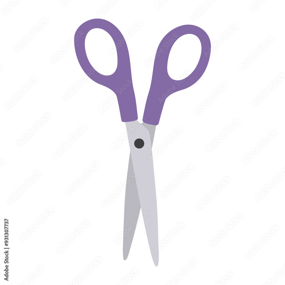 Scissors icon. School stationery symbol. Flat cartoon style. Scissors icon. School stationery symbol. Flat cartoon style.