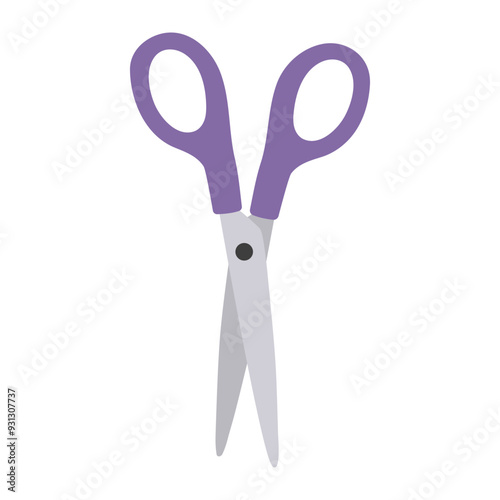 Scissors icon. School stationery symbol. Flat cartoon style.