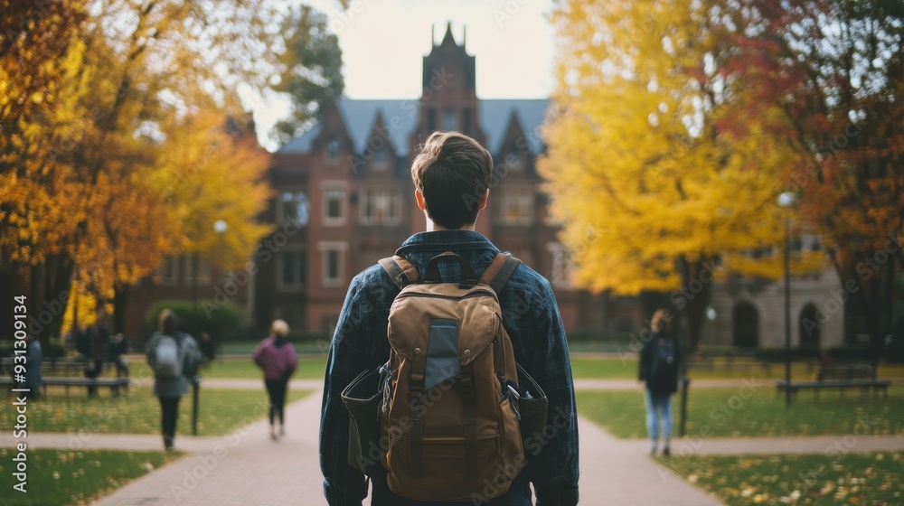 Student Walking on Campus