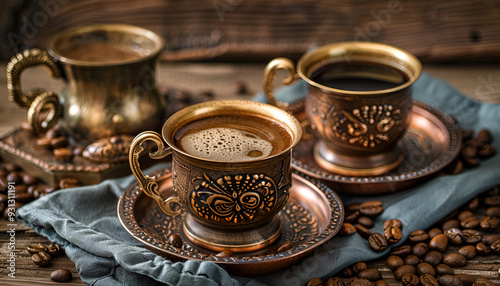 Traditional turkish coffee drink concept