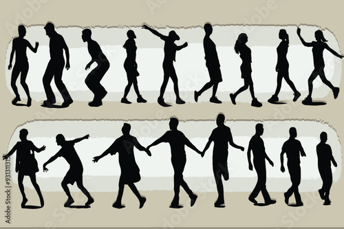 group of people silhouettes