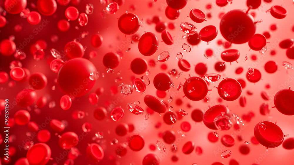 red blood cells flowing red blood cells flowing