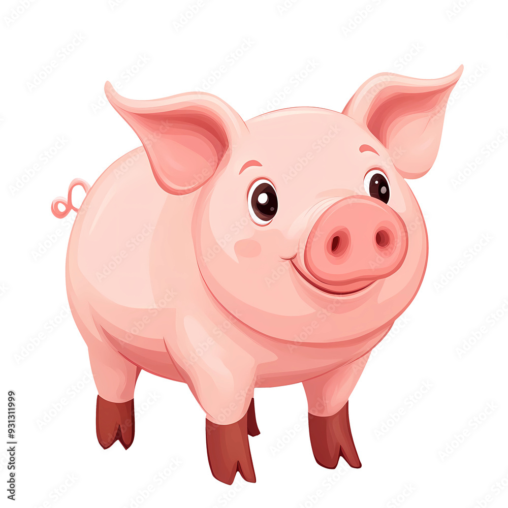 pig farm animal Cartoon Illustration on transparent background, generated ai pig farm animal Cartoon Illustration on transparent background, generated ai