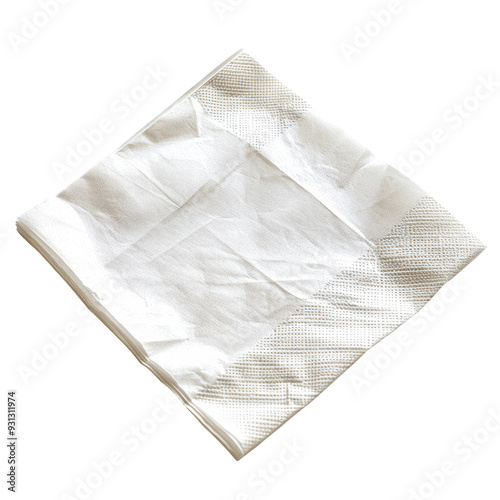 White Napkin Isolated on Transparent or White Background, PNG