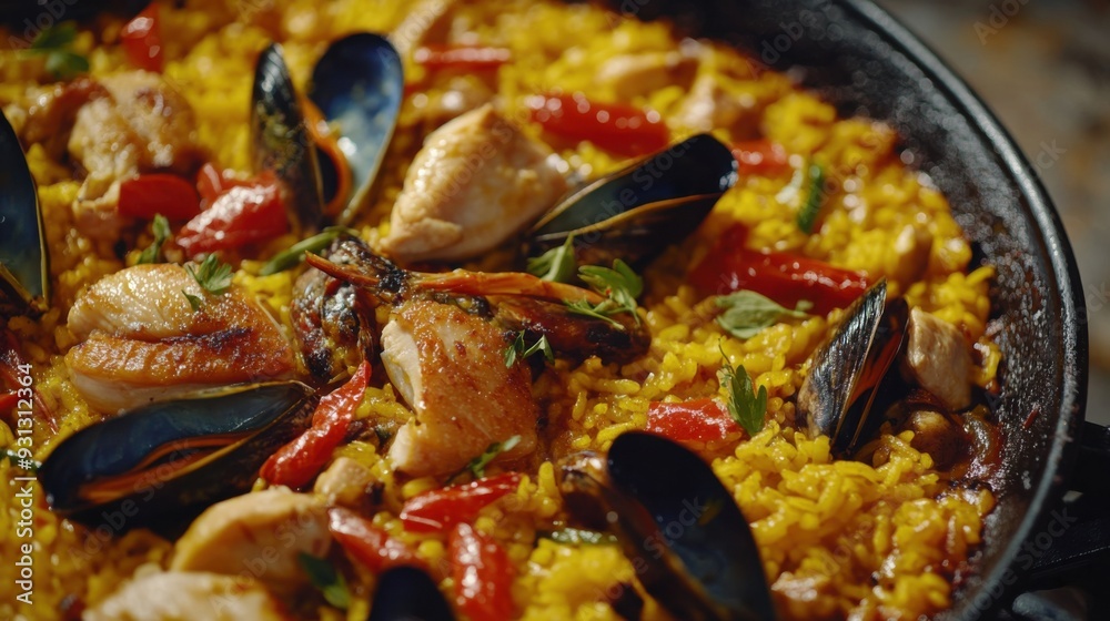 Indulge in Authentic Spanish Paella: A Colorful Seafood and Rice Delight Indulge in Authentic Spanish Paella: A Colorful Seafood and Rice Delight