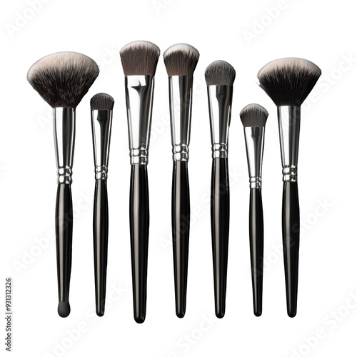 Professional Makeup Brushes Set Isolated on Transparent Isolated on Transparent or White Background, PNG