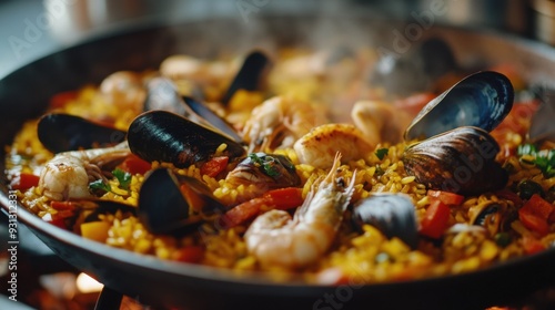 Indulge in Authentic Seafood Paella: A Colorful Spanish Culinary Delight