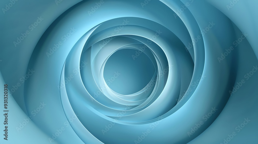 Obraz premium Abstract blue swirl design creating a sense of depth and motion, ideal for backgrounds or artistic projects.