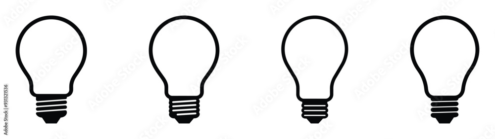 Light Bulb icon set, Idea icon symbol EPS 10 vector Light Bulb icon set, Idea icon symbol EPS 10 vector