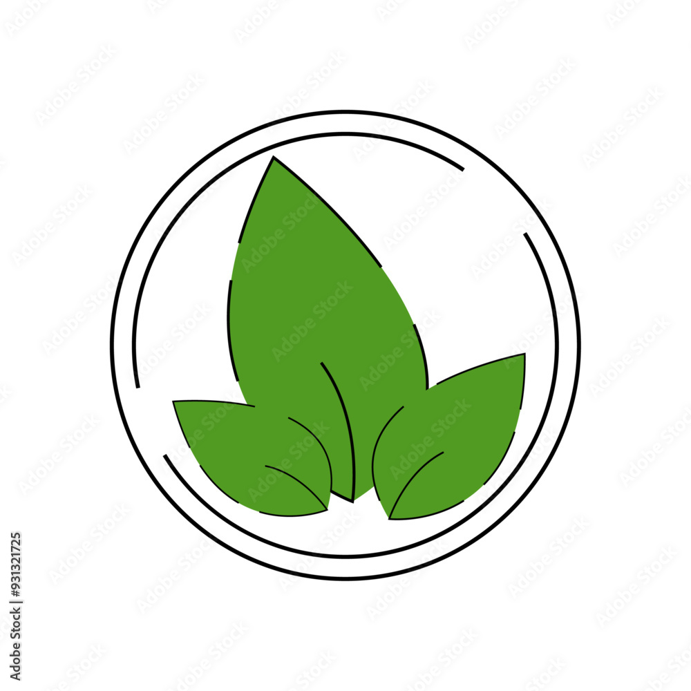 Vegan leafs in circle Vegan leafs in circle