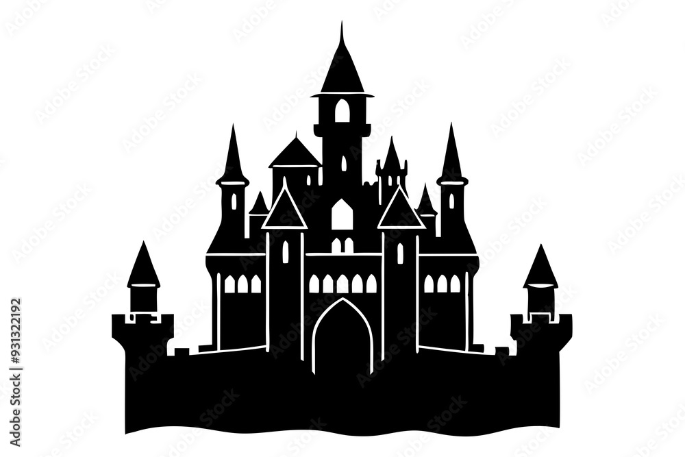 Obraz premium Castle icon vector, Castle silhouette sign collection 