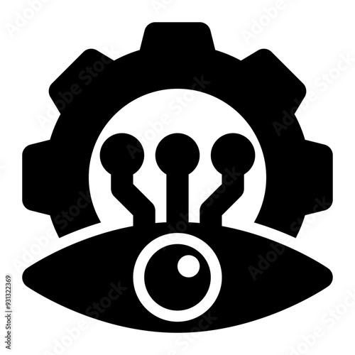bionics, bionic eye, engineering, biological engineering, bioengineering, robotic glyph or solid icon