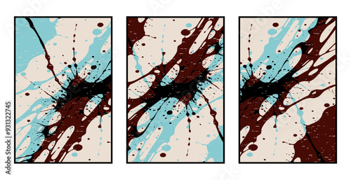Set of 3 Abstract pattern. Illustration for printing on wall decorations. For use in graphics.