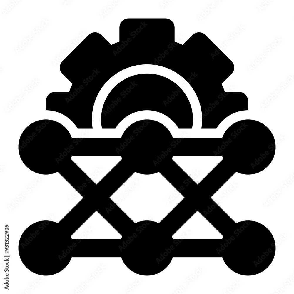 neural engineering, neural system, neural network, deep learning, engineering, neuroscience glyph or solid icon neural engineering, neural system, neural network, deep learning, engineering, neuroscience glyph or solid icon