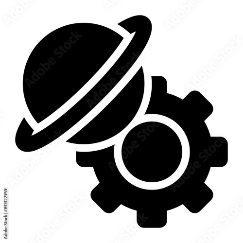 planetary engineering, astronomy, planet, engineering, space glyph or solid icon