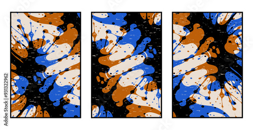 Set of 3 Abstract pattern. Illustration for printing on wall decorations. For use in graphics.
