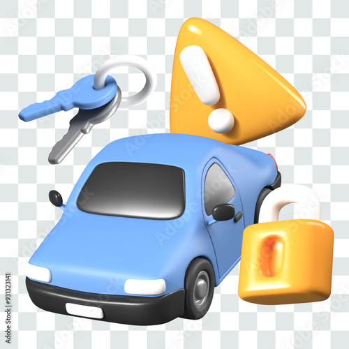 Car protection concept. Alarm system for vehicles. Reliable security system for auto