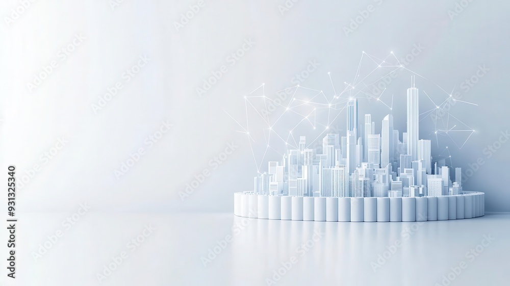 Fototapeta premium Abstract image of a fortified barrier shielding a city, symbolizing insurance coverage as a mitigation tool against risks, risk protection, insurance mitigation