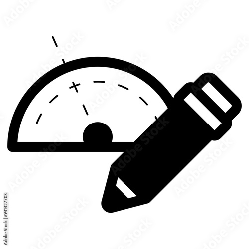 protractor tool and pencil icon