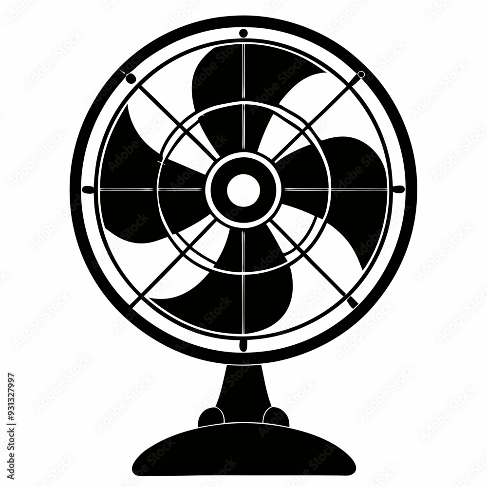 electric fan Black silhouette electric fan Black silhouette