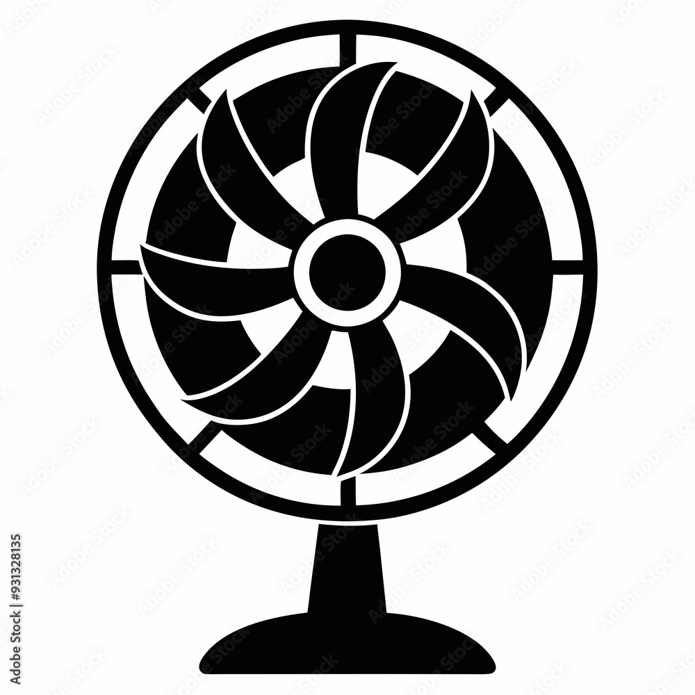 electric fan Black silhouette electric fan Black silhouette