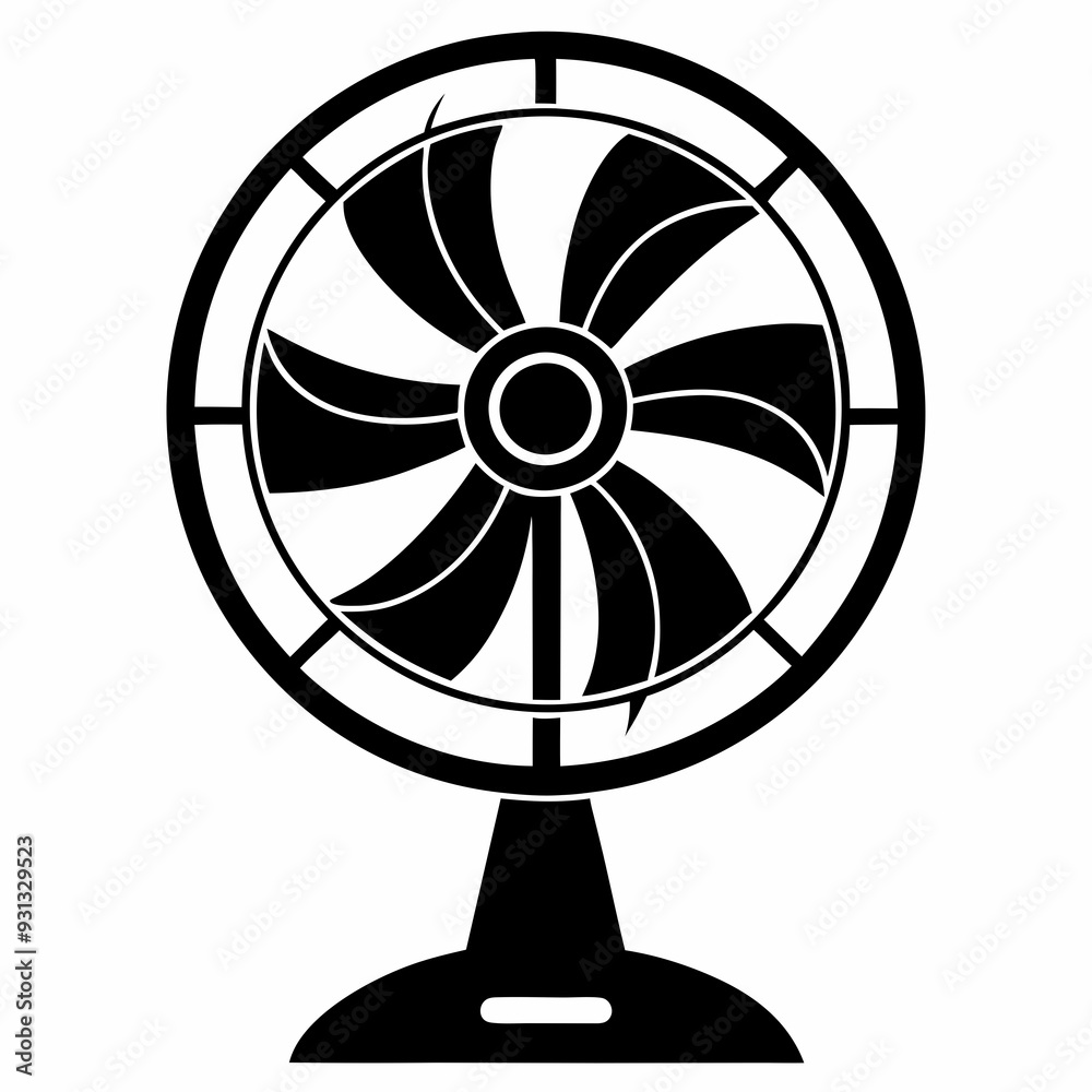 electric fan Black silhouette electric fan Black silhouette