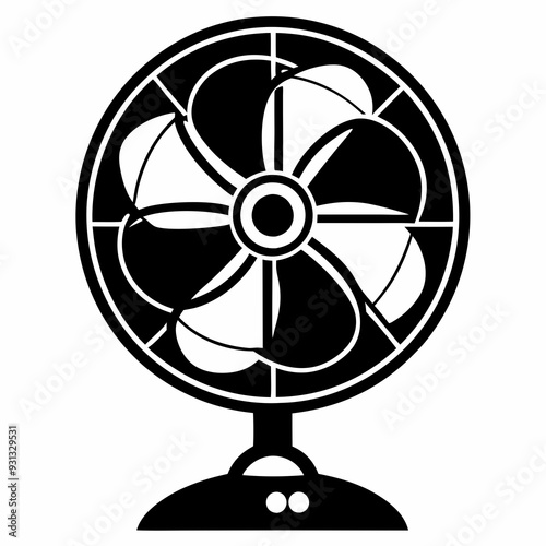 electric fan Black silhouette