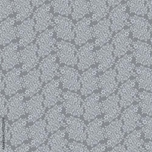 PrintGrey floral pattern endless background vector image