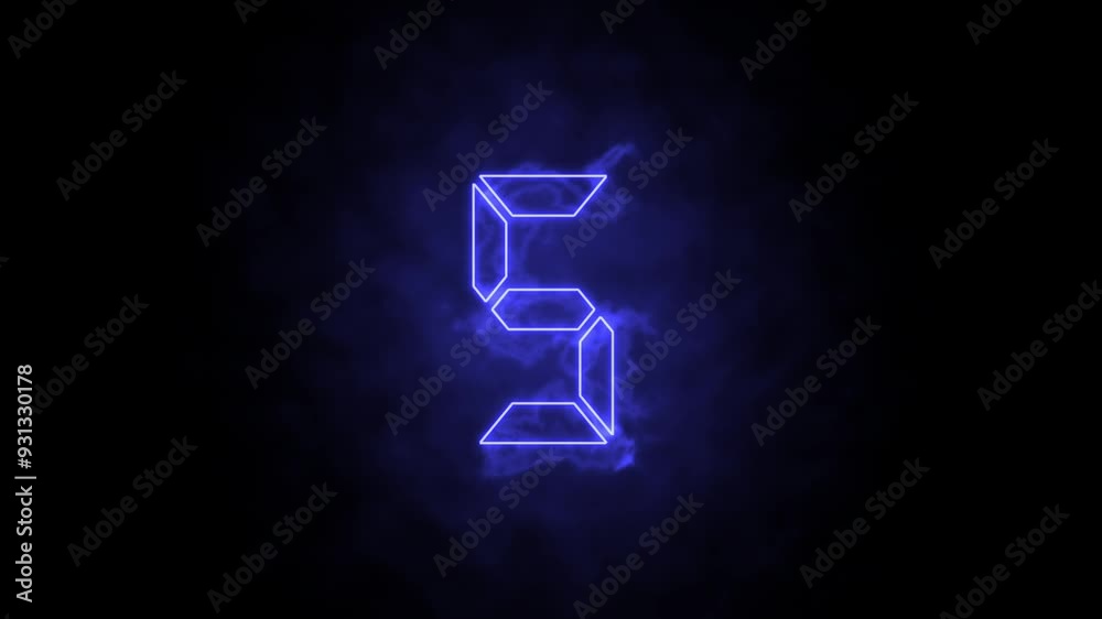 10 seconds countdown from ten to zero ,top ten countdown animation , neon light numbers from 10 to 1, on black background .
