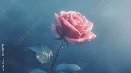 Single Pink Rose in Soft Light