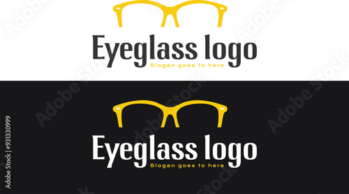 eyeglass logo design vector, perfect for eyewear brands, optical stores, or vision care businesses. Features sleek lines, modern aesthetics, and versatile design for professional branding. photo