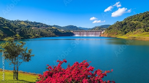 The Lake of the Furnas Hydropower Plant in the city of Capitólio, Minas Gerais, Brazil.