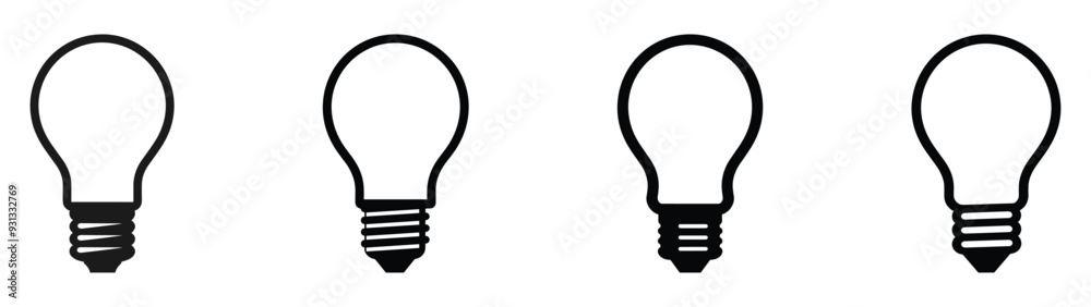 Light Bulb icon set, Idea icon symbol EPS 10 vector Light Bulb icon set, Idea icon symbol EPS 10 vector