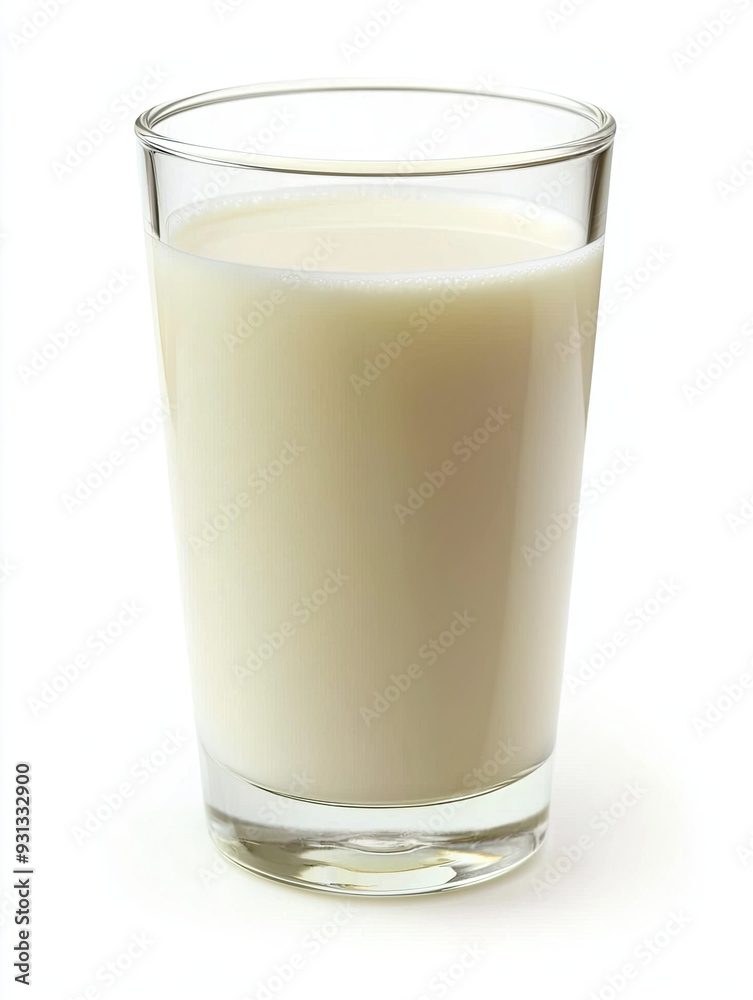 Fresh Milk in a Transparent Glass Isolated on a White Background, Pure and Creamy Liquid, Refreshing Beverage, Close-Up of Milk Glass with Smooth Surface and Clarity Fresh Milk in a Transparent Glass Isolated on a White Background, Pure and Creamy Liquid, Refreshing Beverage, Close-Up of Milk Glass with Smooth Surface and Clarity
