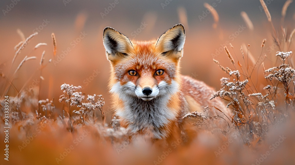 Obraz premium Red Fox in Tall Grass.