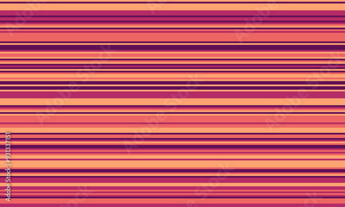Geometric stripes seamless vector pattern with horizontal lines in varied colours, creating an abstract background. Ideal for textile design, wallpaper, or graphic prints.
