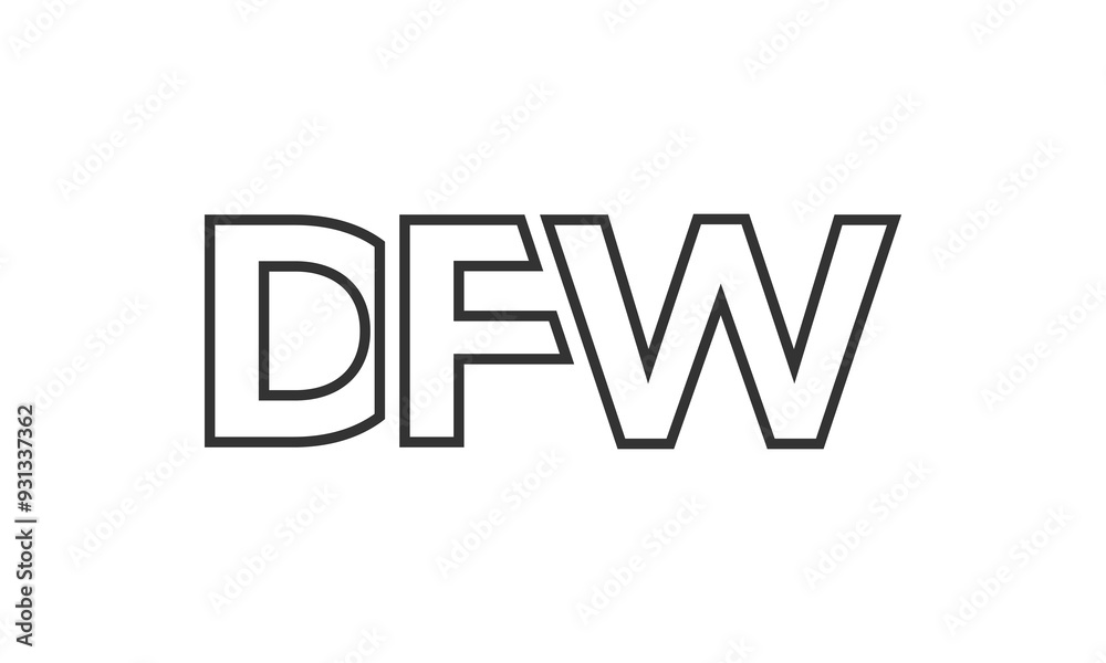 DFW logo design template with strong and modern bold text. Initial based vector logotype featuring simple and minimal typography. Trendy company identity. DFW logo design template with strong and modern bold text. Initial based vector logotype featuring simple and minimal typography. Trendy company identity.