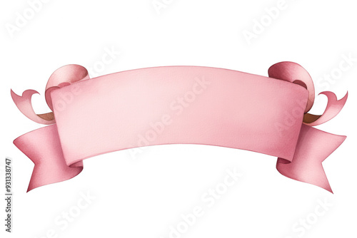Elegant pink ribbon banner suitable for invitations, announcements, and creative design projects.