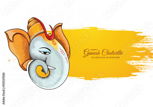 Happy Ganesh Chaturthi Indian festival with modern ganesha card background