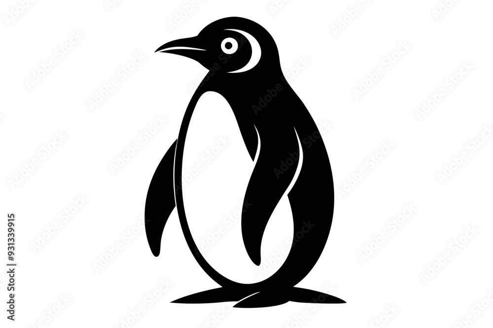 Naklejka premium penguin, penguin silhouette vector illustration, penguin silhouettes