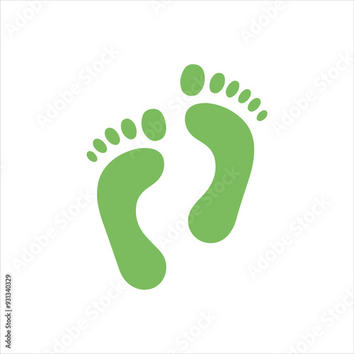 Green footprint silhouette vector illustration design on white background.