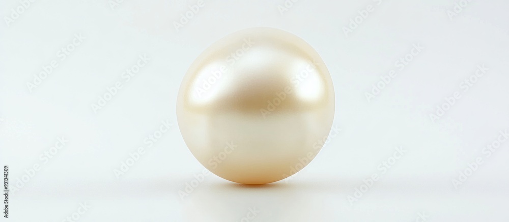 Single Pearl on White Background