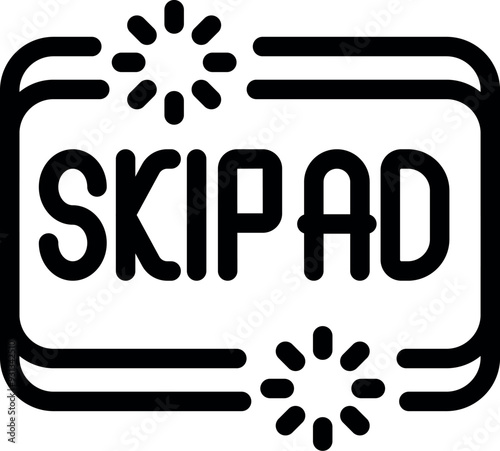 Skip ad button with loading symbol indicating the ability to bypass advertising and access desired internet content