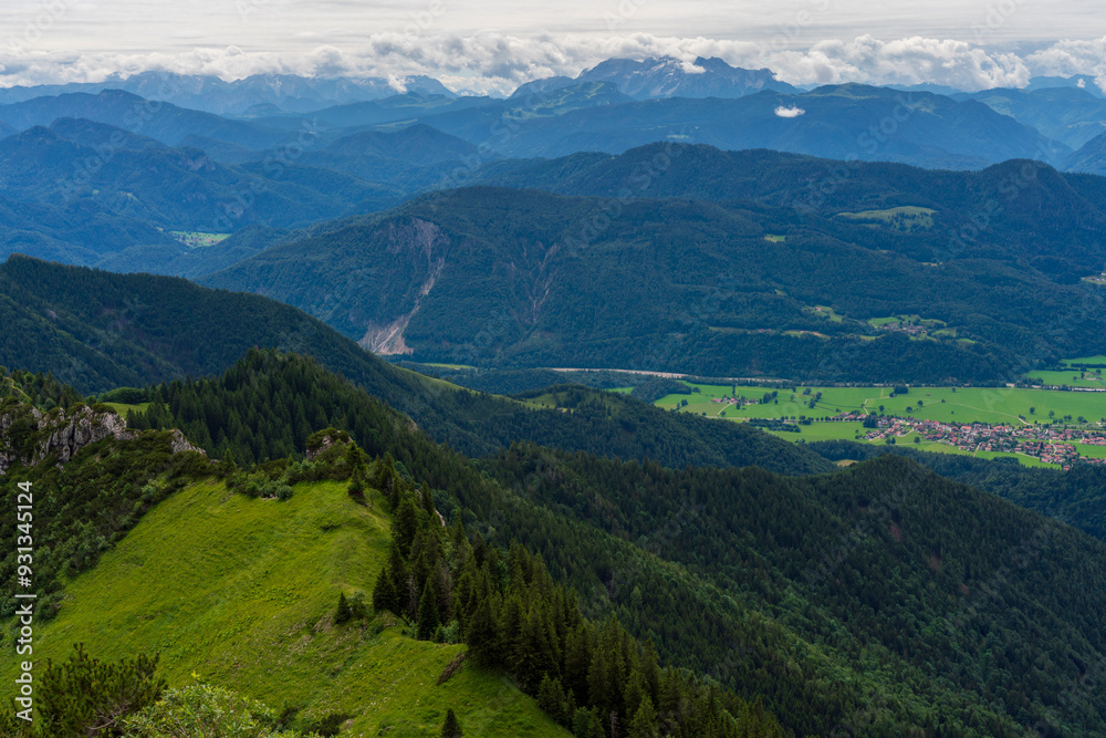 A view to the green Chiemgau nature while hiking A view to the green Chiemgau nature while hiking